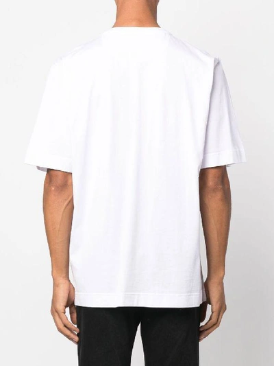 Luxury men's T-Shirt - White T-Shirt with FF applications in Vichy fabric
