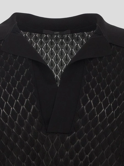 Shop Sapio Shirt In <p> Shirt In Black Viscose With Long Sleeves