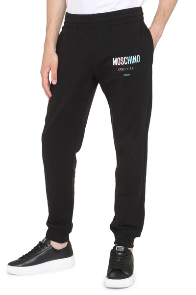 Shop Moschino Logo Print Sweatpants In Black