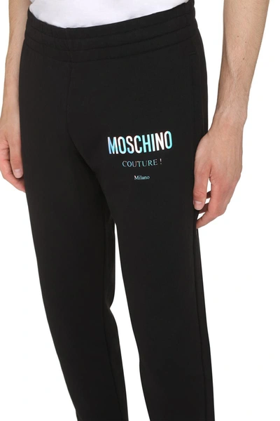 Shop Moschino Logo Print Sweatpants In Black
