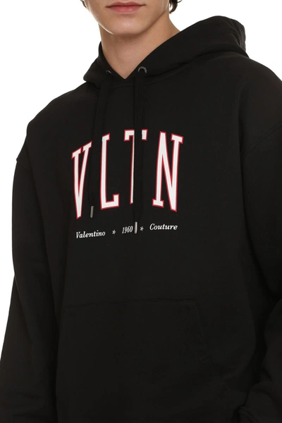 Shop Valentino Hooded Sweatshirt In Black