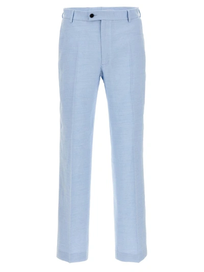 Shop Tonello Linen Pants In Light Blue