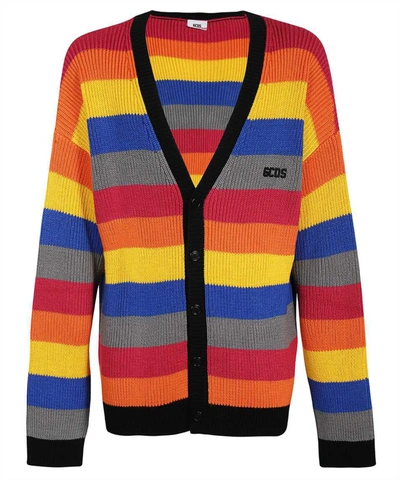 Shop Gcds Wool Cardigan In Multicolor