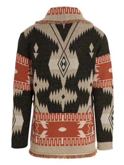 Shop Alanui Jacquard Cardigan In Multicolor