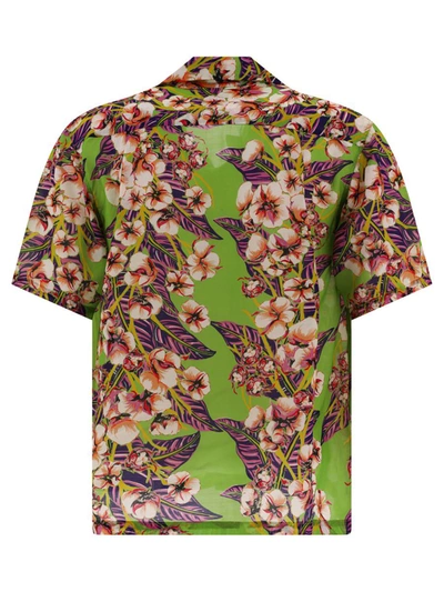 Shop Kapital "flower Pattern Aloha" Shirt In Green