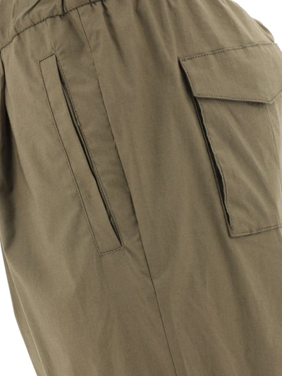 Shop Herno Stretch Cotton Trousers In Green