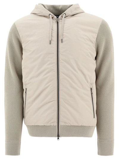 Shop Herno Waffle-stiched Nylon Bomber Jacket In Beige