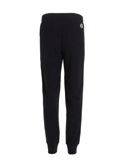 Shop Moncler Joggers With Contrasting Bands In Blue