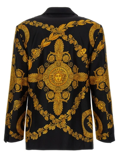 Shop Versace 'heritage' Blazer Jacket In Multicolor