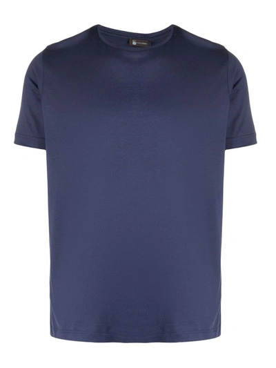 Shop Colombo Silk Blend Cotton T-shirt In Blue