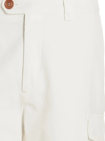 Shop Brunello Cucinelli Cargo Pants In White