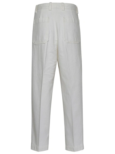 Shop Ermenegildo Zegna White Cotton Blend Jeans In Blue