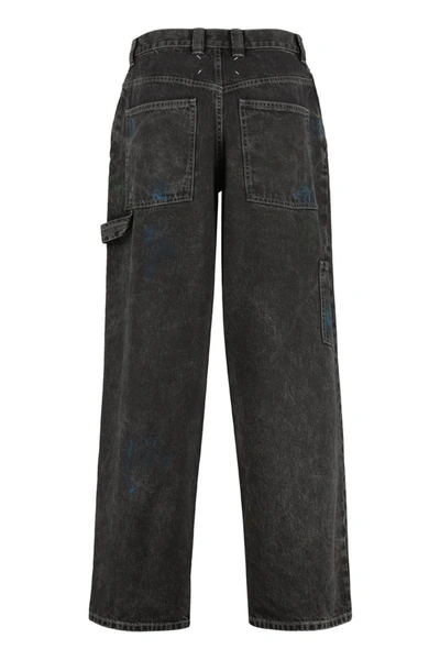 Shop Maison Margiela Straight Leg Jeans In Black