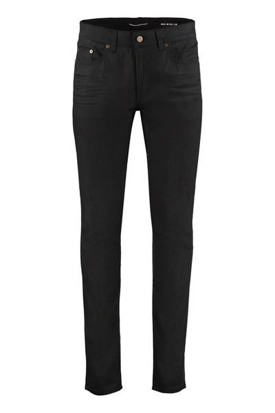 Shop Saint Laurent 5-pocket Slim Fit Jeans In Black