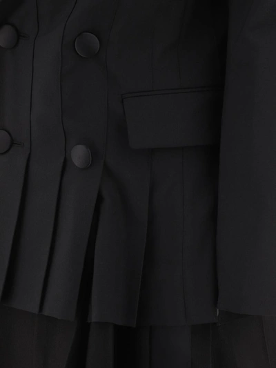 Shop Sacai Double-breasted Coat In Black