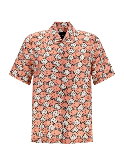 Botter Classic Short-sleeve Shirt In Pink Fish Silk
