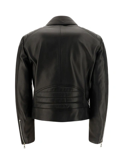 Shop Balmain Leather Jackets In Noir