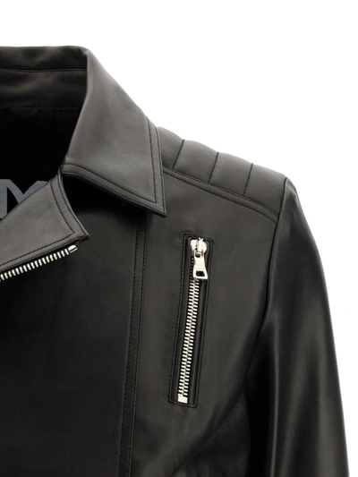 Shop Balmain Leather Jackets In Noir