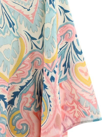 Shop Etro "paisley" Poncho In Blue
