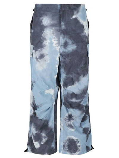 Children Of The Discordance Tie-dye Print Nylon Trousers In Blue
