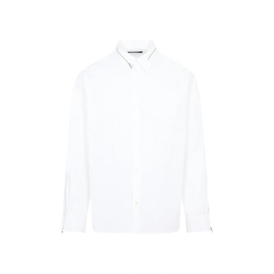 Shop Undercover Cotton Shirt With Zip In White
