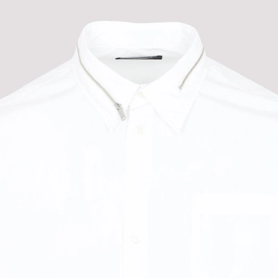 Shop Undercover Cotton Shirt With Zip In White