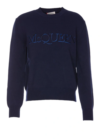 Shop Alexander Mcqueen Sweaters In Blue