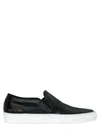 COMMON PROJECTS LEATHER SLIP-ON SNEAKERS, BLACK