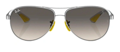 Shop Ray Ban Ferrari Rb8331m F08311 Aviator Sunglasses In Grey