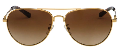 Shop Tory Burch Tb 6083 328713 Aviator Sunglasses In Brown
