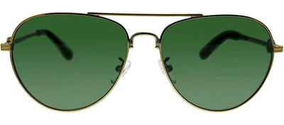 Shop Tory Burch Tb 6083 330171 Aviator Sunglasses In Green