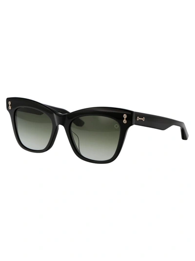 Akoni Black W Acetate Sunglasses In Black W/g-15 Grad