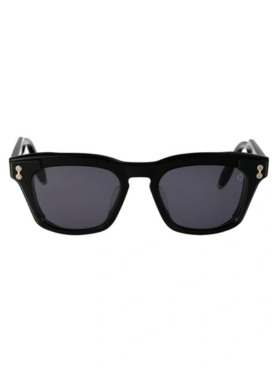 Shop Akoni Sunglasses In Black-crystal Black W/dark Grey