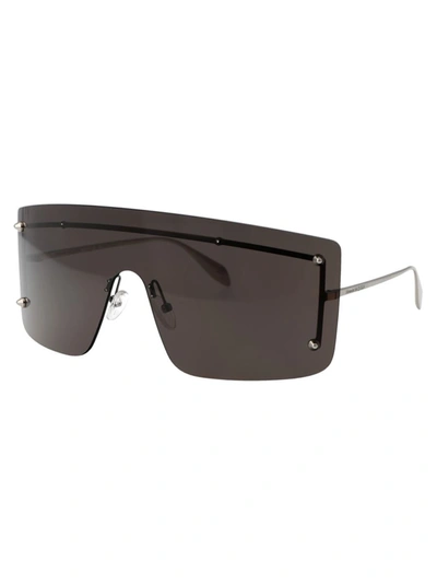 Shop Alexander Mcqueen Sunglasses In 001 Silver Silver Grey