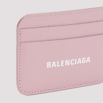 Shop Balenciaga Calf Leather Cash Card Holder Smallleathergoods In Pink &amp; Purple