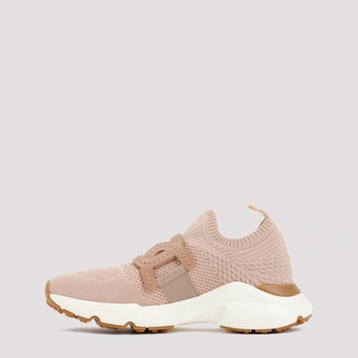 Shop Tod's Knit Sneaker Shoes In Nude & Neutrals