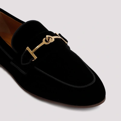 Shop Tod's Loafer T Ring Shoes In Black