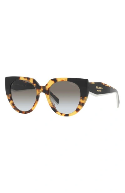 Shop Prada 52mm Cat Eye Sunglasses In Black Tortoise