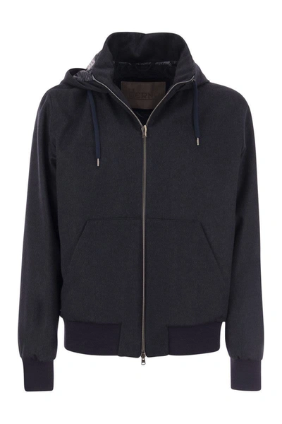 Shop Herno Cashmere And Silk Hooded Jacket In Blue
