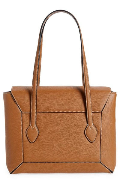 Shop Strathberry Mosaic Leather Tote In Tan/ Vanilla