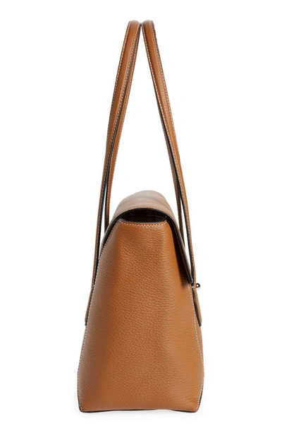 Shop Strathberry Mosaic Leather Tote In Tan/ Vanilla