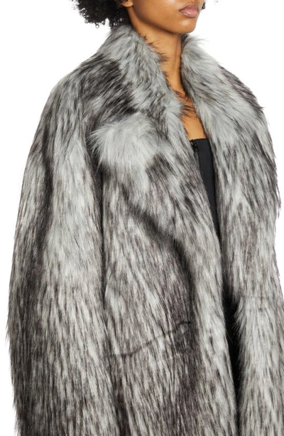 Shop Tom Ford Oversize Faux Fur Coat In White Grey