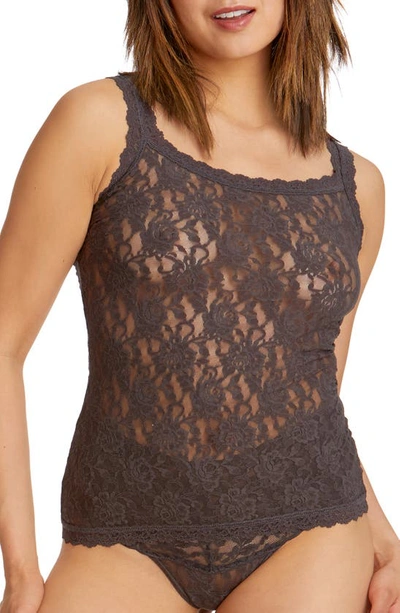 Shop Hanky Panky Lace Camisole In Granite
