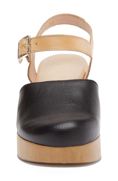 Wonders Platform Clog In Wild Black/ Pergamena Sand