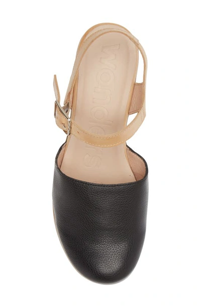 Wonders Platform Clog In Wild Black/ Pergamena Sand