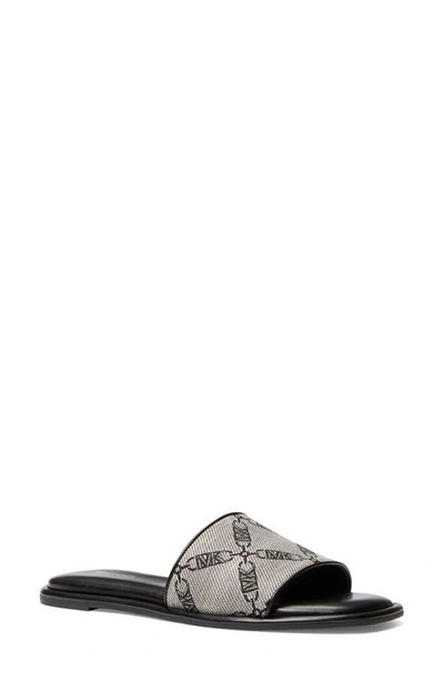 Shop Michael Michael Kors Hayworth Slide Sandal In Natural/ Black