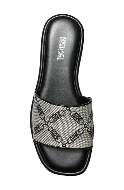 Shop Michael Michael Kors Hayworth Slide Sandal In Natural/ Black