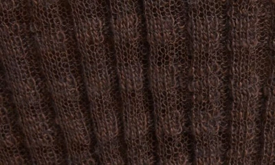 Shop Acne Studios Kapucine Crop Button Front Slub Linen Blend Sweater In Dark Brown