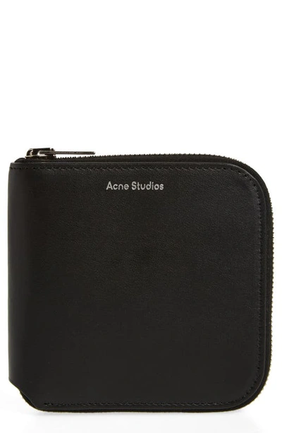Shop Acne Studios Csarite Leather Wallet In Black
