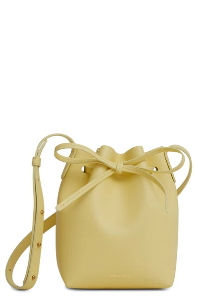 Shop Mansur Gavriel Mini Mini Leather Bucket Bag In Banana
